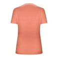 thumbnail image 5 of Tittly T Shirts for Women Spring Tops for Women Women's Loose Plus Size V Neck Solid Color Short Sleeved T Shirt Top Tshirts Shirts Basic Tees Orange XL, 5 of 5