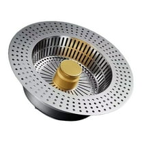KCAHPAN Kitchen Sink Drain Plug Stainless Steels Drain Strainer Bounce Cores Sink Plug Anticlogging Push Type Sink Stoppers