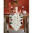 thumbnail image 4 of Table Runner Dresser Scarves Christmas Snowman Grid Bear Elks Pine Cotton Linen Burlap Table Cover Vintage Burlap Texture Table Runners for Family Kitchen Dining Holiday Party Banquet Decor, 4 of 5