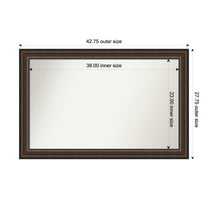 Amanti Art Custom Wall and Bathroom Mirror (27.75 x 42.75 in.), Cyprus Walnut Frame