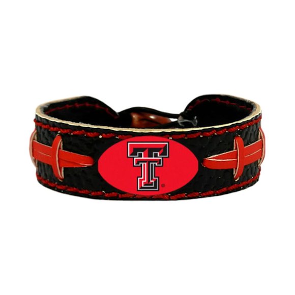 NCAA Texas Tech Red Raiders Bracelet de Football en Cuir Gamewear Couleur de l'Équipe