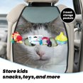 thumbnail image 5 of Kdxio Funny Cat Print 2 Pack Car Kick Mat Seat Cover Back Protector Mat with Pockets for Organizer Backseat Protector and Storage Anti Kick Pad for Vehicles, 5 of 9