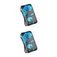 thumbnail image 2 of Sonducket Monedero de cuero para mujer, portátil, elegante, exquisito, Clip de foto de repuesto, elegante carpeta de pasaporte, billetera, Azul Tipo 1 2piezas, 2 of 6