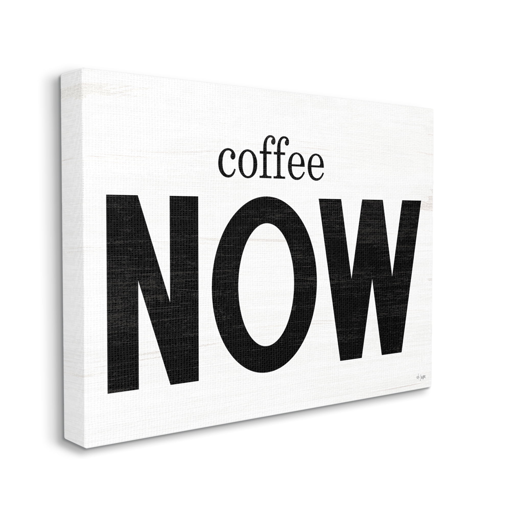 Stupell Industries Coffee Now Phrase Food & Beverage Painting Gallery Wrapped Canvas Print Wall Art, 40 x 30