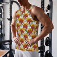 thumbnail image 5 of KLL Cartoon Sunflowers Print Men's Muscle Gym Workout Stringer Tank Tops Bodybuilding Fitness T-Shirts Tank Tops Men-X-Large, 5 of 7
