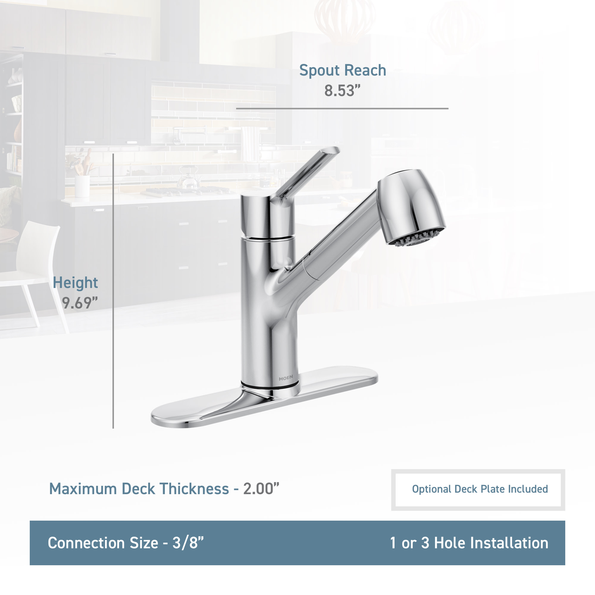 Moen Method Chrome One Handle Pullout Kitchen Faucet Walmart Com Walmart Com