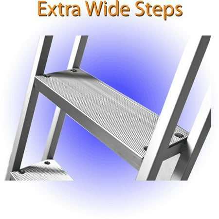 Aluminum 12 Volt Outdoor Step - RecPro Marine PONTOON BOAT DOCK HEAVY DUTY ALUMINUM 5 STEP REMOVABLE BOARDING LADDER AL-A5