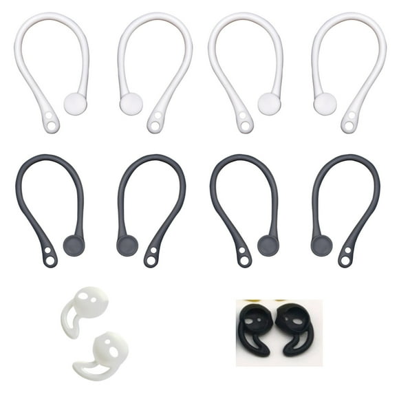 4 Pairs Anti-lost Ear Hooks, 2 Pairs Ear Hooks Tips, Silicone Secure Earphone Hooks Replacement Earbuds Holder Ear Loops Anti-Lost Accessory Compatible with AirPods 3&2&1&Pro for Sports Activities