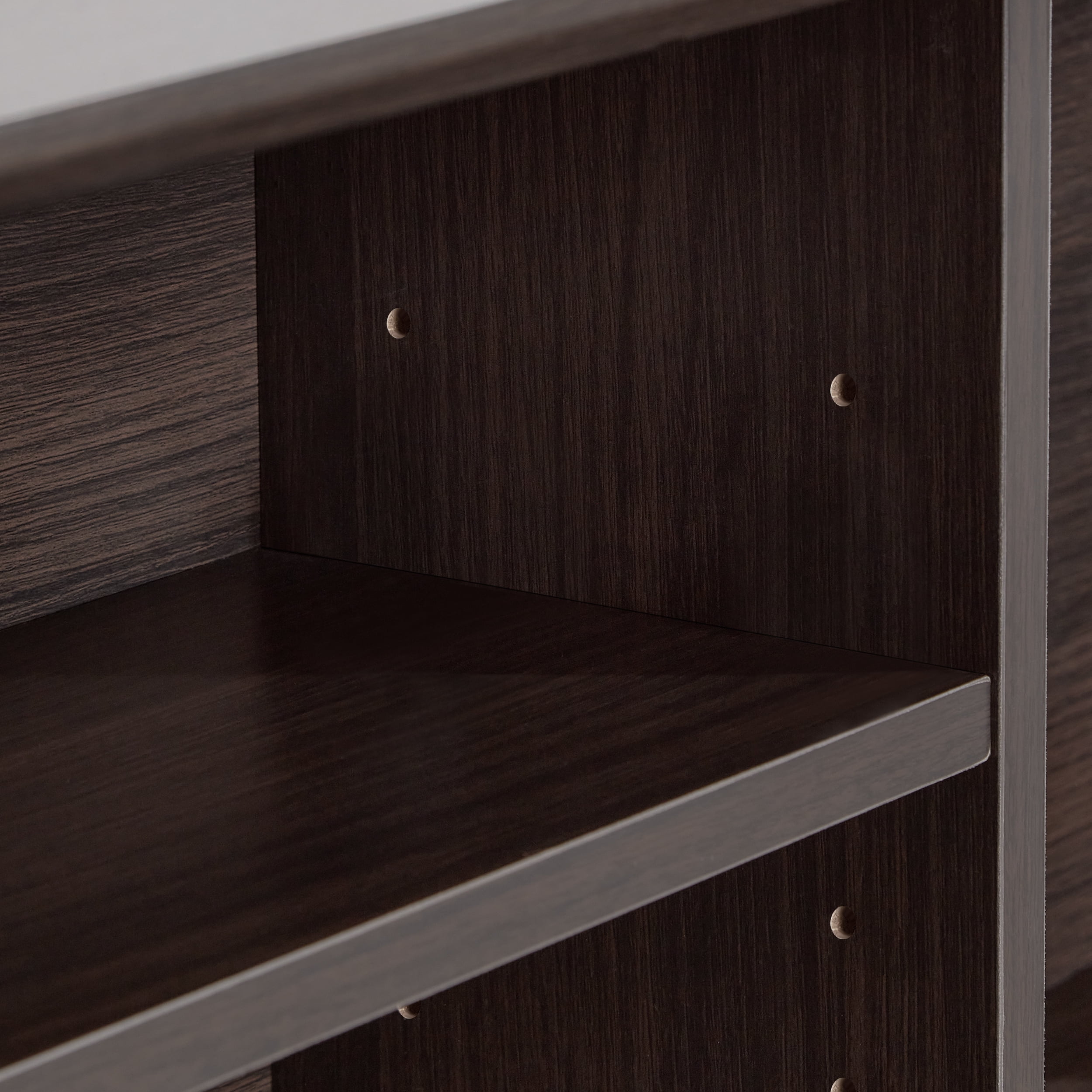 Your Zone Easy to Assemble Storage Bed with Bookcase Headboard, Twin, Espresso Finish