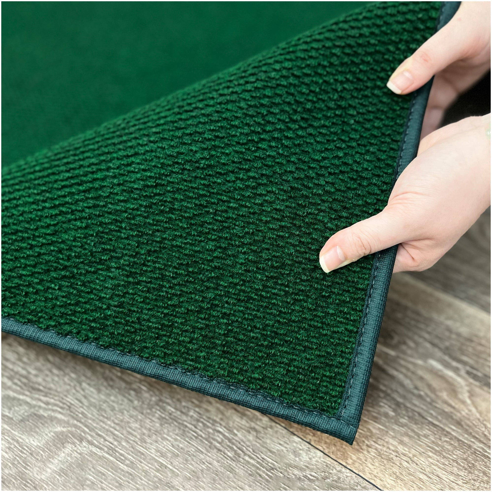 2'x3' Soft Indoor/Outdoor Hobnail Style Area Rugs. Lightweight and Flexible for Easy Cleaning and Transport (Color: Heather Green)