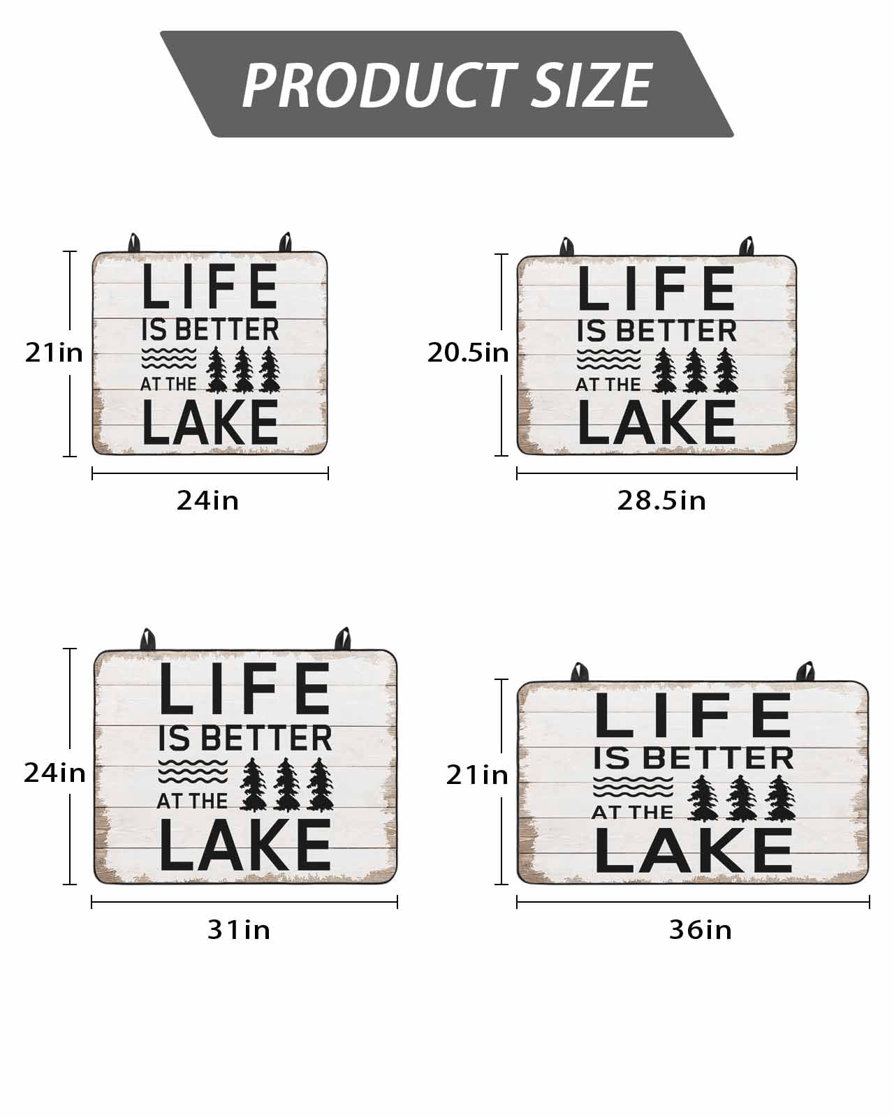 Stove Top Covers for Electric Stove, Life Is Better at The Lake Glass Stovetop Cover Protector, Rustic Black Artistic Aesthetics Induction Cooktop Protector Oven Mat for Kitchen Countertop 24"x21"
