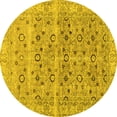 thumbnail image 1 of Ahgly Company Indoor Round Persian Yellow Traditional Area Rugs, 5' Round, 1 of 4