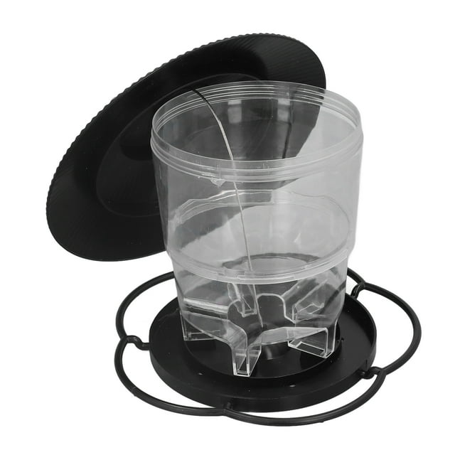 Wild Bird Feeders For Outside, 1L ABS Easy Filling Transparent Container Portable Pavilion Design Hanging Bird Feeder For Garden Yard Outside Decoration