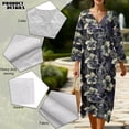 thumbnail image 5 of Xoenoiee Tropical Hibiscus Flower Print Womens Summer 2026 Casual Midi Midi Dresses Lightweight 3/4 Sleeve V Neck Boho Beach Dress, Size 5XL, 5 of 6