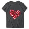thumbnail image 3 of Camiseta de Manga Corta de Cuello Redondo Impresa para las Mujeres Día de San Valentín, Mezcla Ligera de Poliéster para Primavera Verano Otoño, 3 of 7