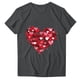 thumbnail image 3 of Camiseta de Manga Corta de Cuello Redondo Impresa para las Mujeres Día de San Valentín, Mezcla Ligera de Poliéster para Primavera Verano Otoño, 3 of 7