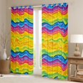 thumbnail image 2 of Feelyou Rainbow Stripe Waves Blackout Curtains Set of 2 (52x84 Each), Colorful Lines Abstract Window Curtains, Teens Kids Boys Girls Curtains and Drapes, Curtains and Drapes Room Decor, 2 of 6