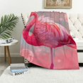 thumbnail image 1 of Manta de felpa Flamingo Fantasy: manta de franela ultra suave y liviana, antibolitas, cómoda y cálida, perfecta para sofá, dormitorio, viajes o decoración de sala de estar, 50 x 60 pulgadas, 1 of 6
