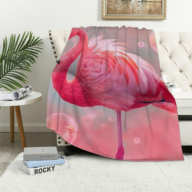 Manta de felpa Flamingo Fantasy: manta de franela ultra suave y liviana, antibolitas, cómoda y cálida, perfecta para sofá, dormitorio, viajes o decoración de sala de estar, 50 x 60 pulgadas