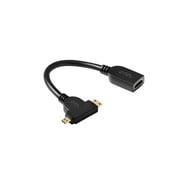 onn. Mini and Micro HDMI to HDMI 4K Resolution Adapter Black