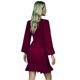 thumbnail image 2 of Vestido ajustado de manga larga con mangas abullonadas para mujer: elegante vestido midi de fiesta con mangas abullonadas, 2 of 6