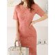 thumbnail image 4 of H Han Queen-vestido de tubo ajustado para mujer, Vestidos de fiesta elegantes simples, Vestidos de encaje de oficina con cuello redondo, gran oferta, Verano, 4 of 4