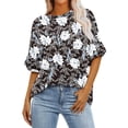 thumbnail image 2 of Fiudx Ofertas Flash Del Día Solo En Línea Blusa Holgada con Estampado de Manga Corta Informal a La Moda para Mujer, 2 of 5