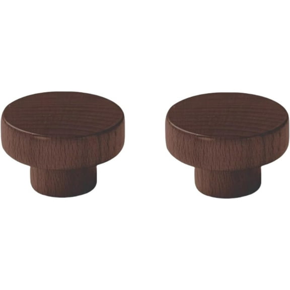 Gamvdout Drawer Handles 2Pcs Solid Wood T Shaped Handle Drawer Wardrobe Door Cabinet Cabinet Round Single Hole Log Door Handle 5Cm Black Walnut