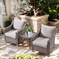 thumbnail image 2 of POCASSY 3PCS Outdoor Furniture Set Wicker Patio Chairs Set with 2 - Tier Side Table, Brown Wicker Outdoor Bistro Set Accent Patio Chairs for Outside, Beige, 2 of 12