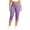 Purple, variant on Yuanlook Women's Plus Size Elastic Waist Slim Fit Capri Yoga Leggings, Soft Stretch Knit Button Slit Cuff Casual Daily Cropped Trousers L-5XL