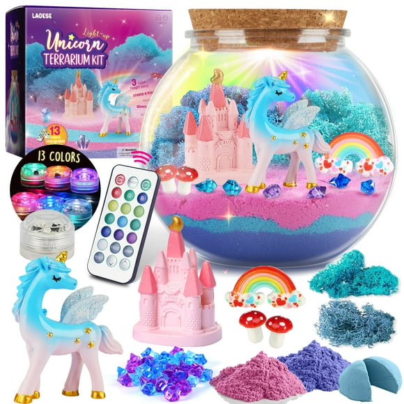 Unicorn Gifts for Girls - Unicorn Terrarium Kit for Kids - Birthday Gift for Girls Ages 4 5 6 7 8-12 Year Old