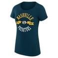 thumbnail image 2 of Women's G-III 4Her by Carl Banks Navy Nashville Predators Super-Slim Fit Lightweight City Graphic Sport Crewneck T-Shirt, 2 of 3