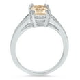 thumbnail image 4 of 2.35 ct Emerald Cut Natural Morganite Solitaire with Simulated Diamond Accents 18K White Gold Womens Engagement Ring, 4 of 5