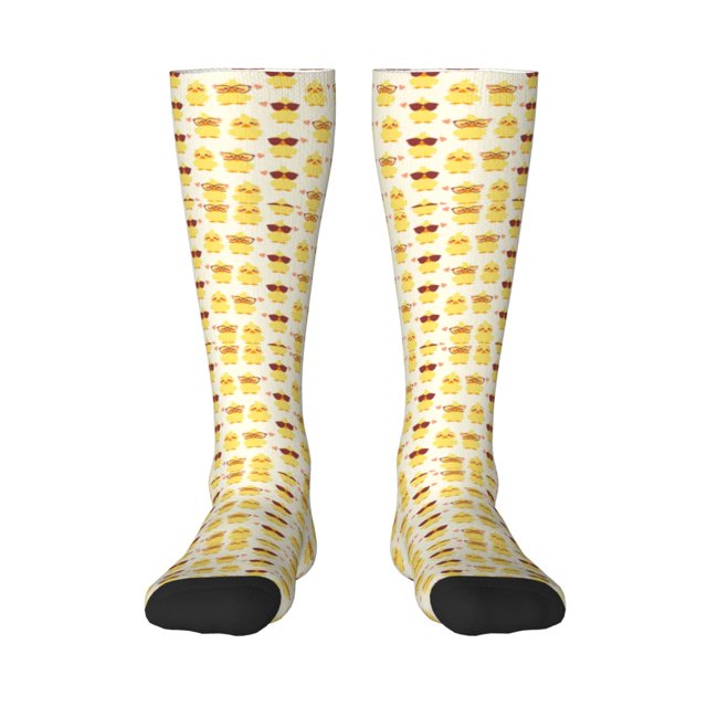 Balery Cute Yellow Duck Calcetines novedosos Calcetines deportivos Calcetines hasta la rodilla Calcetines de algodón Calcetines originales y geniales