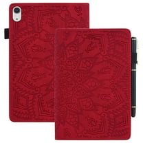 Tarise for Apple iPad 10th Generation Case with Pencil Holder, 2022 iPad 10.9 Inch Case, Embossed PU Leather Shockproof Folio Stand Shell Slim Cover Case for iPad A2757 A2777, Red