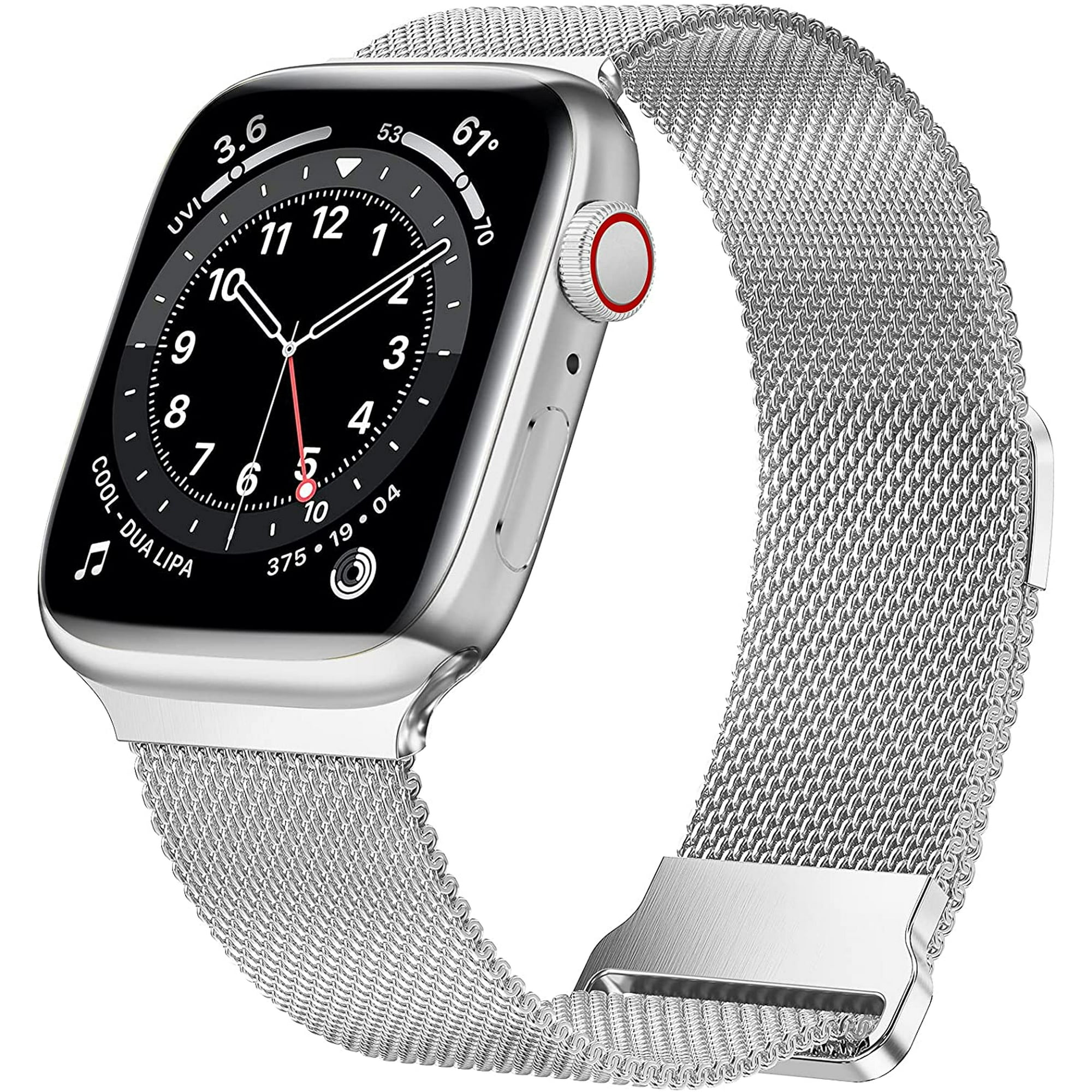 Geecy Milanese Loop Metal Band Compatible With Watch Bands 38mm 40mm 41mm 42mm 44mm 45mm Iwatch Se Series 7 6 5 4 3 2 1 Bracelet Women Men Magnetic S