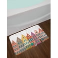 thumbnail image 2 of Amsterdam Bath Mat, Print of European Colorful Houses Iconic Urban Elements, Plush Bathroom Decor Mat with Non Slip Backing, 29.5" X 17.5", Burnt Orange Multicolor, by Ambesonne, 2 of 2