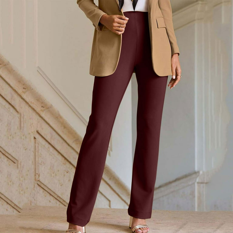 SELONE Flare Yoga Pants for Women Flared Casual Slim Fit Long Pant Solid  Suit Pants Leisure Trousers Bell-bottoms Solid Color Pants for Everyday  Wear