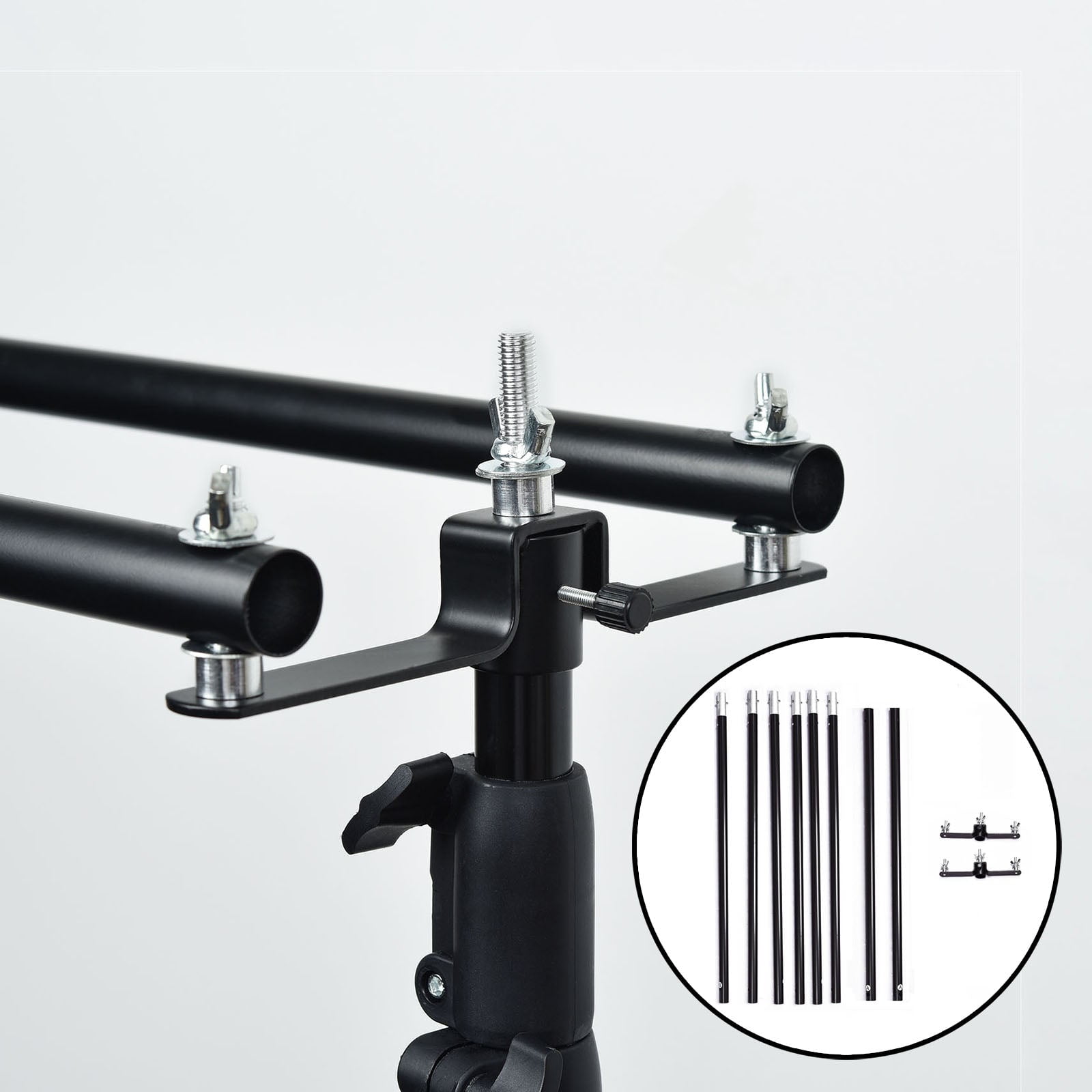 Efavormart 10ft DIY Adjustable Triple Crossbar Kit and Mounting Brackets For Backdrop Stands
