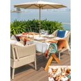 thumbnail image 4 of Outdoor Tablecloth with Umbrella Hole and Zipper, Fall Pumpkins Rectangle Table Cloth 52x70 Inch Waterproof Tablecloth, Thanksgiving Beige Squirrel Flower Leaf Picnic Table Cover for Patio Camping, 4 of 7