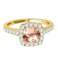 thumbnail image 2 of Aonejewelry 1.35 Carat Ttw Halo Morganite and Diamond Engagement Ring Crafted In 14k Solid Yellow Gold, 2 of 4