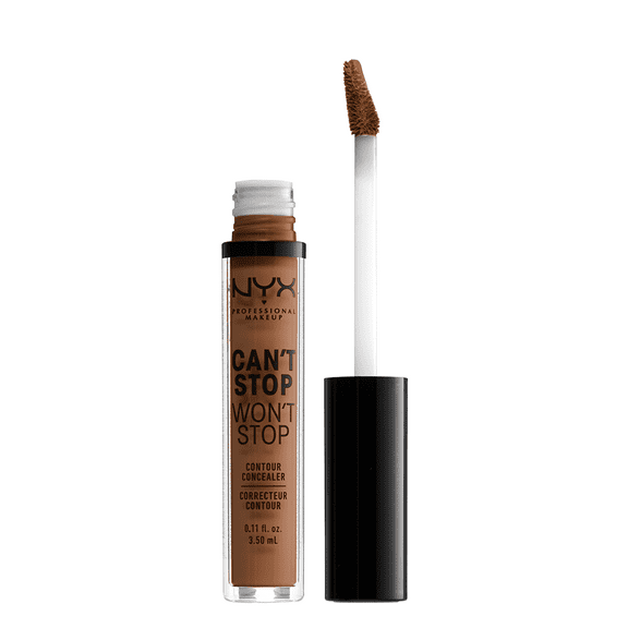 NYX Professional Makeup Can't Stop Won't Stop Full Coverage Concealer, 24Hr Matte Finish, Cappuccino, 0.11 fl oz