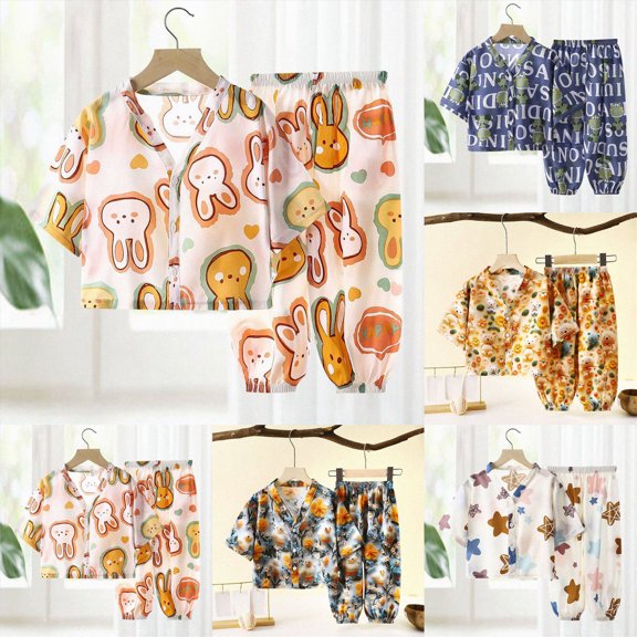 Boys And Girls Soft Pajamas Cotton Toddler Pjs Long Sleeve Kid Sleepwear Sets,6-12 Months 12-24 Months 2t 3t 4t 5t 6t 7t 8t 9t Children Yellow 12-18 Months
