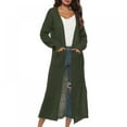 thumbnail image 1 of HULKLIFE European Women Long Cardigan Plus Size Thick Kimono Long Sleeve Sweater Loose Hem Women Outerwear, 1 of 3