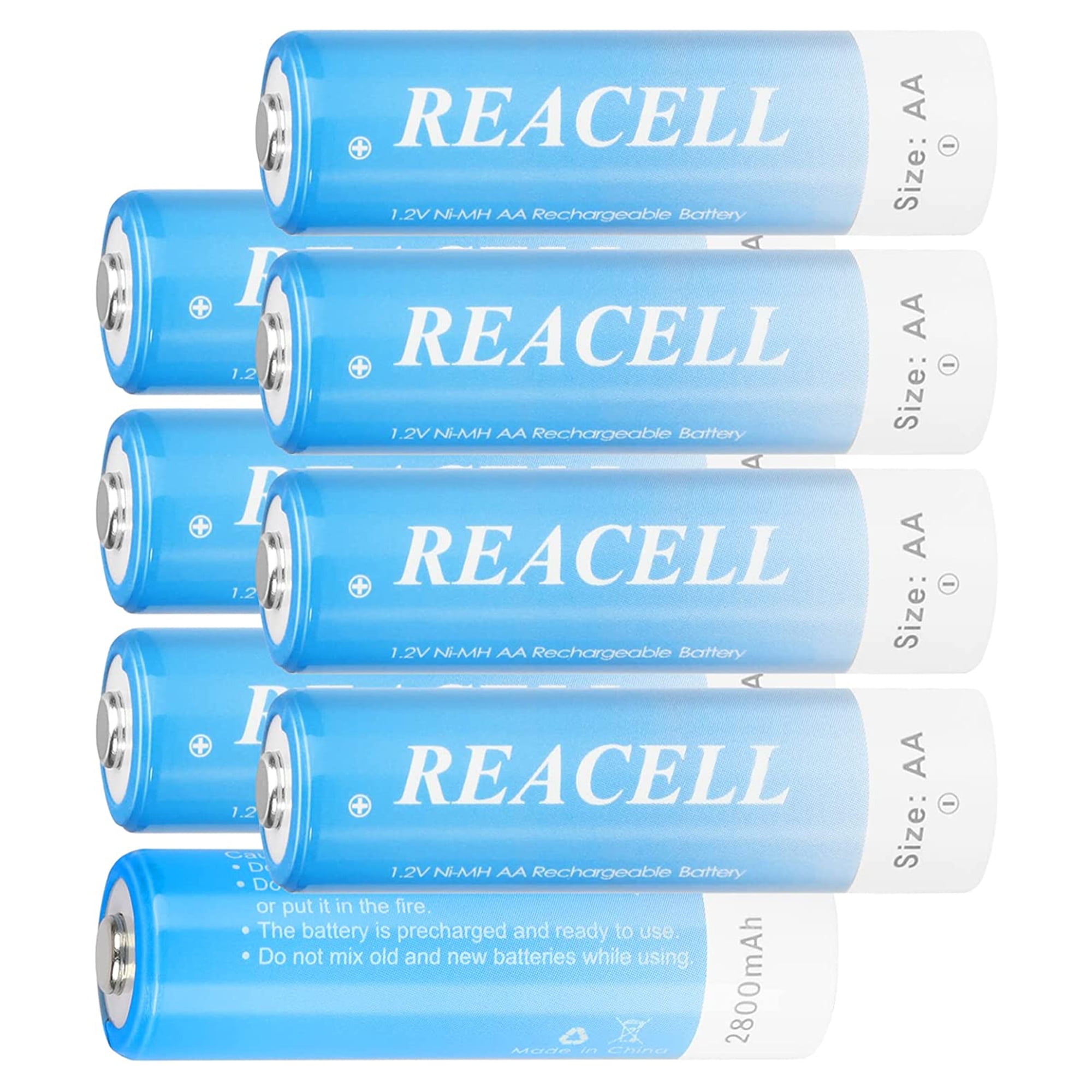 Rechargeable AA Batteries (8 Pack), 2800mAh 1.2V NiMH Double A Batteries