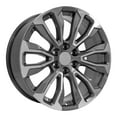 thumbnail image 3 of OE Wheels CV30 22 Inch Rims and Tires Fit Yukon Denali Style 6x139.7 22x9 Gloss Gunmetal Machined - Hollander 14025 - Dueler H/L Alenza 285/45-22 (Set of 4), 3 of 5