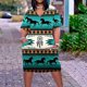 thumbnail image 1 of ICHUANYI Clearance Plus Size Dress For Women V Neck Summer Casual Sundresses Pocket Knee Short Sleeve With Pockets(Green, L) ICHUANYI WER2023081010640, 1 of 5