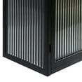 thumbnail image 6 of Bathroom Medicine Cabinet,Modern Glass Doors Two-door Wall Cabinet with Three-tier Storage for Bathroom,Kitchen,Black, 6 of 7