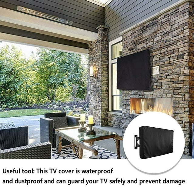 pitrice Outdoor Weatherproof LCD TV Bracket Cover Television Home Courtyard Patio Waterproof Dustproof Protector Guard Accessory 60-65 Inch