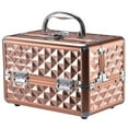 thumbnail image 2 of Patiojoy Cosmetics Case Makeup Box Organizer w/ Extendable Trays & Mirror Gold, 2 of 9